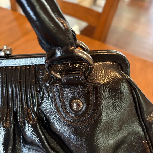 NWT Elliott Lucca Black Patent Leather Satchel - Picture 5 of 10